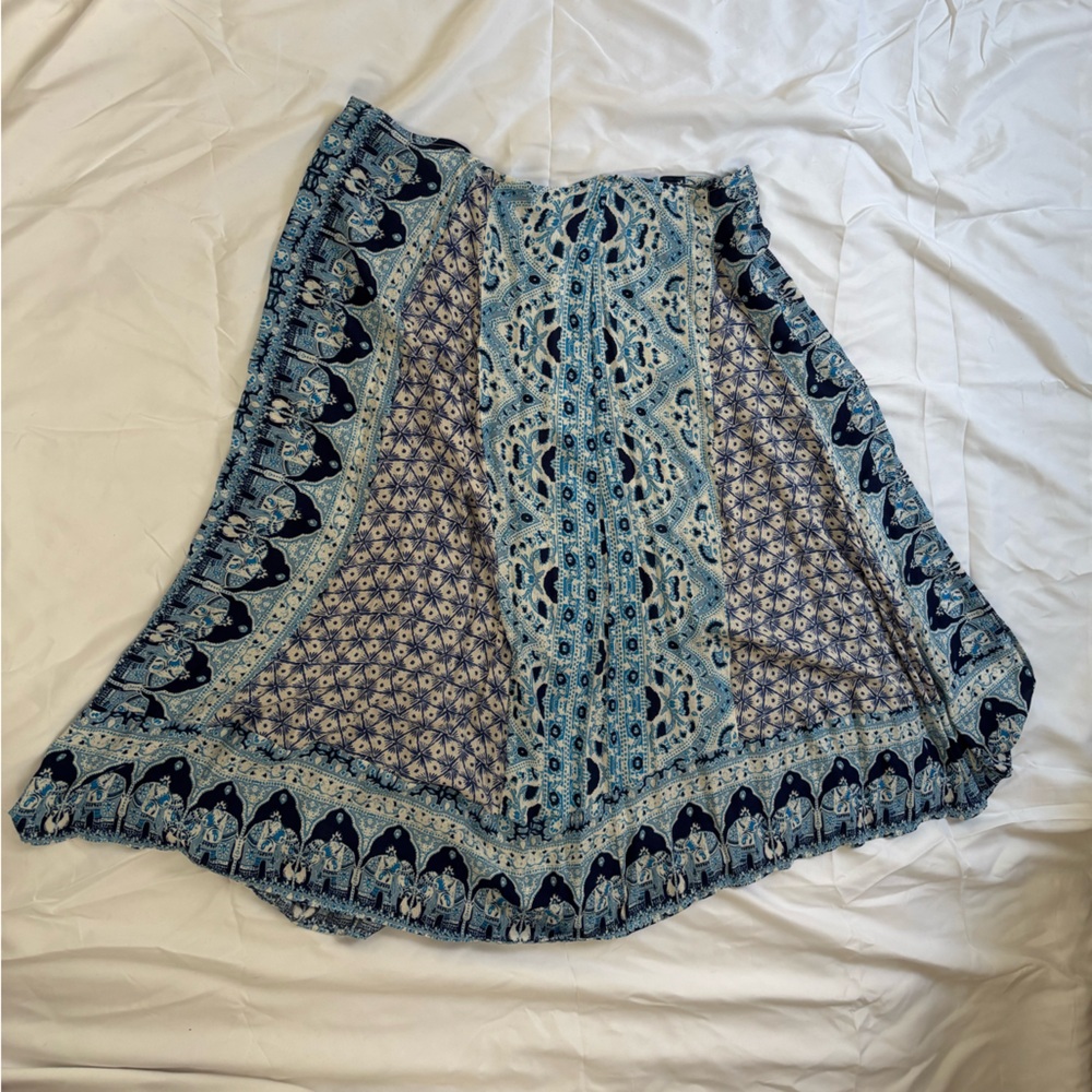 Chic Blue Patterned Women's Skirt